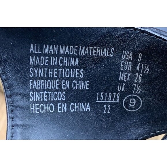 Montego Bay Club Strap back Wedges Women's Size 9 Black Faux Crisscross Open Toe - Picture 9 of 16